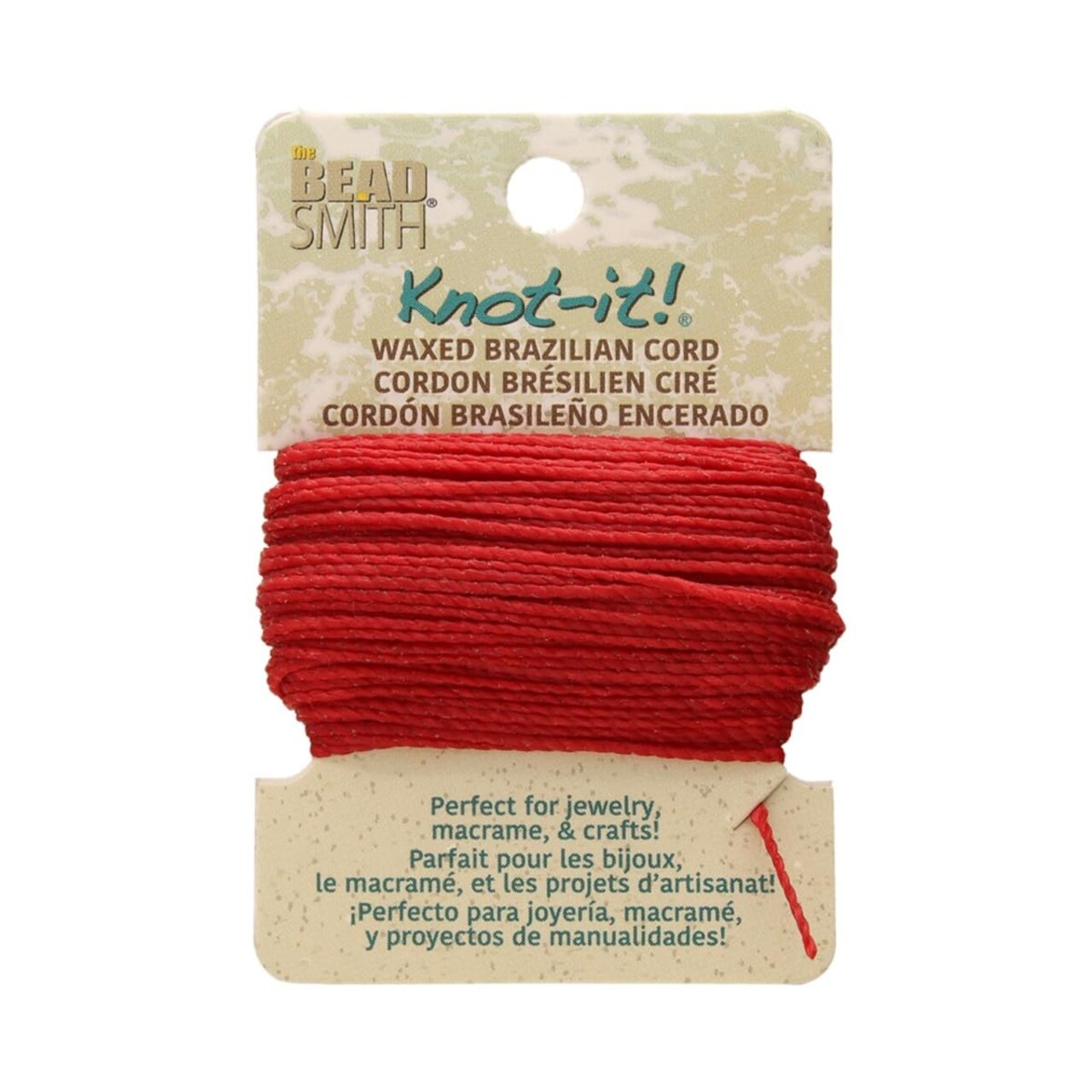The Beadsmith Waxed Brazilian Cord, 0.7 mm Diameter, Light Wax, 15 Yards (13.7 m)